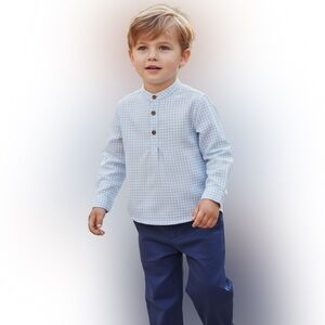 Edgehill Collection little Boys Woven Solid Pants blue Set size 5